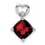 14k White Gold Garnet and Diamond Heart Chain Slide