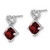 14k White Gold Garnet and Diamond Heart Earrings - EM-4003FC80-6570