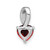14k White Gold Garnet and Diamond Heart Pendant - PM-77612F00-7306