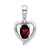 14k White Gold Garnet and Diamond Heart Pendant - XB-69FC710D-9342