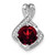 14k White Gold Garnet and Diamond Pendant - PM-988A59E8-8870