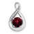 14k White Gold Garnet and Diamond Pendant - PM-9D4A68BF-3088