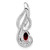 14k White Gold Garnet and Diamond Swirl Pendant