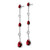 14k White Gold Garnet and White Topaz Dangle Earrings