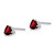 14k White Gold Garnet Trillion Stud Earrings - XE-54153A59-4402