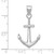 14K White Gold Gold Polished Anchor Pendant