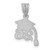 14K White Gold Graduation Cap 26 w/ Dangling Tassel Charm