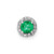14k White Gold Halo 1/20ct. Diamond and Emerald Chain Slide