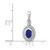 14k White Gold Halo Diamond and Cabochon Sapphire Pendant - PM-114E0262-4427
