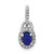 14k White Gold Halo Diamond and Cabochon Sapphire Pendant - PM-FFBB91C5-6606