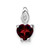 14k White Gold Heart Garnet and Diamond Pendant