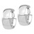 14k White Gold High Polished 10mm Omega Back Hoop Earrings