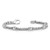 14k White Gold Holds 1 carat 5-3.7mm Round Diamond Bezel Curb Link 7 inch Bracelet Mounting