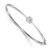 14k White Gold Holds 1 carat 6.0mm Round Stone Hinged Oval Bangle Bracelet Mounting - XB-8977A88B-1709