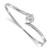 14k White Gold Holds 1 carat 6.5mm Round Stone Hinged Oval Bangle Bracelet Mounting - XB-6368837A-6965