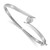 14k White Gold Holds 1/2 carat 5.0mm Round Stone Hinged Oval Bangle Bracelet Mounting - XB-5236D67B-6822