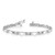 14k White Gold Holds 2.75 carat 11-4.0mm Round Diamond Curved Bar Link 7 inch Tennis Bracelet Mounting