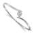 14k White Gold Holds 3/4 carat 5.75mm Round Stone Hinged Oval Bangle Bracelet Mounting