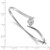14k White Gold Holds 3/4 carat 5.75mm Round Stone Hinged Oval Bangle Bracelet Mounting