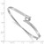 14k White Gold Holds 3/4 carat 6x4mm Emerald-cut Stone Hinged Oval Bangle Bracelet Mounting