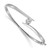 14k White Gold Holds 3/8 carat 4.5mm Round Stone Hinged Oval Bangle Bracelet Mounting