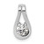 14k White Gold Holds 4.7mm stone, Teardrop Shape Slide Pendant Mtg