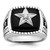 14k White Gold IBGoodman Men's Antiqued Onyx and 1/20 carat Diamond Complete Star Ring