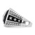 14k White Gold IBGoodman Men's Antiqued Onyx and 1/20 carat Diamond Complete Star Ring