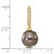 14k 10-11mm Black Round Tahitian Saltwater Cultured Pearl and .07 Carat Diamond Dangle Chain Slide