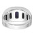 14k White Gold IBGoodman Men's Created Blue Star Sapphire and 1/15 carat Diamond Satin Complete Ring