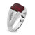 14k White Gold IBGoodman Men's Created Garnet and 1/10 carat Diamond Complete Ring
