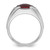 14k White Gold IBGoodman Men's Created Garnet and 1/20 carat Diamond Complete Ring