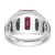 14k White Gold IBGoodman Men's Created Ruby and 1/5 carat Diamond Complete Ring