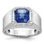 14k White Gold IBGoodman Men's Created Sapphire and 1/3 carat Diamond Complete Ring