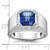 14k White Gold IBGoodman Men's Created Sapphire and 1/3 carat Diamond Complete Ring
