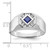 14k White Gold IBGoodman Men's Gemstone and Diamond Satin Ring Mounting