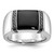 14k White Gold IBGoodman Men's Onyx and 1/4 carat Black Diamond Complete Ring