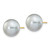 14k 10-11mm Grey Button Freshwater Cultured Pearl Stud Post Earrings
