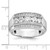14k White Gold IBGoodman Men's Polished & Satin 3-Row Ring Mounting