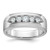 14k White Gold IBGoodman Men's Polished & Satin 5-Stone Ring Mounting - B6-2750FB6D-1143