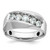 14k White Gold IBGoodman Men's Polished & Satin 5-Stone Ring Mounting - B6-FC4D37B6-9758