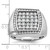 14k White Gold IBGoodman Men's Polished & Satin Cluster Ring Mounting - B5-A8F9EE35-1335