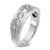 14k White Gold IBGoodman Men's Polished and Satin 1 carat Diamond Complete Ring