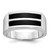 14k White Gold IBGoodman Men's Polished and Satin 2-Row Onyx Ring