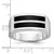 14k White Gold IBGoodman Men's Polished and Satin 2-Row Onyx Ring