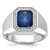 14k White Gold IBGoodman Men's Polished and Satin Gemstone and Diamond Ring Mounting