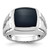 14k White Gold IBGoodman Men's Polished and Satin Onyx Complete Ring