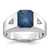 14k White Gold IBGoodman Men's Sapphire Doublet Stone and 1/20 carat Diamond Complete Ring