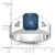 14k White Gold IBGoodman Men's Sapphire Doublet Stone and 1/20 carat Diamond Complete Ring