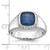 14k White Gold IBGoodman Men's Sapphire Doublet Stone and 1/5 carat Diamond Complete Ring